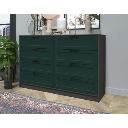 Kомод Тренд КТ-К157 (Антрацит ЛДСП/ Изумруд ЛМДФ) Ш1565 В1020 Г451